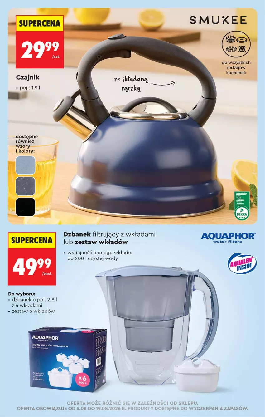 Gazetka promocyjna Biedronka - Od Czwartku - ważna 06.08 do 08.08.2026 - strona 90 - produkty: Aquaphor, Czajnik, Dzbanek, Dzbanek filtrujący