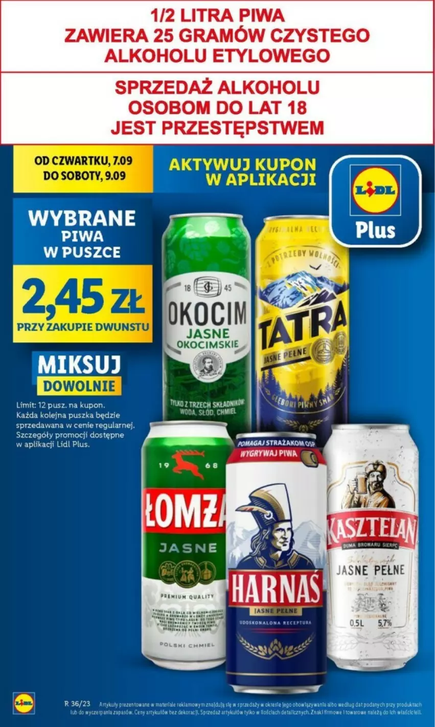 Gazetka promocyjna Lidl - ważna 07.09 do 09.09.2023 - strona 15 - produkty: Gra, Koc, Okocim, Olej, Piwa