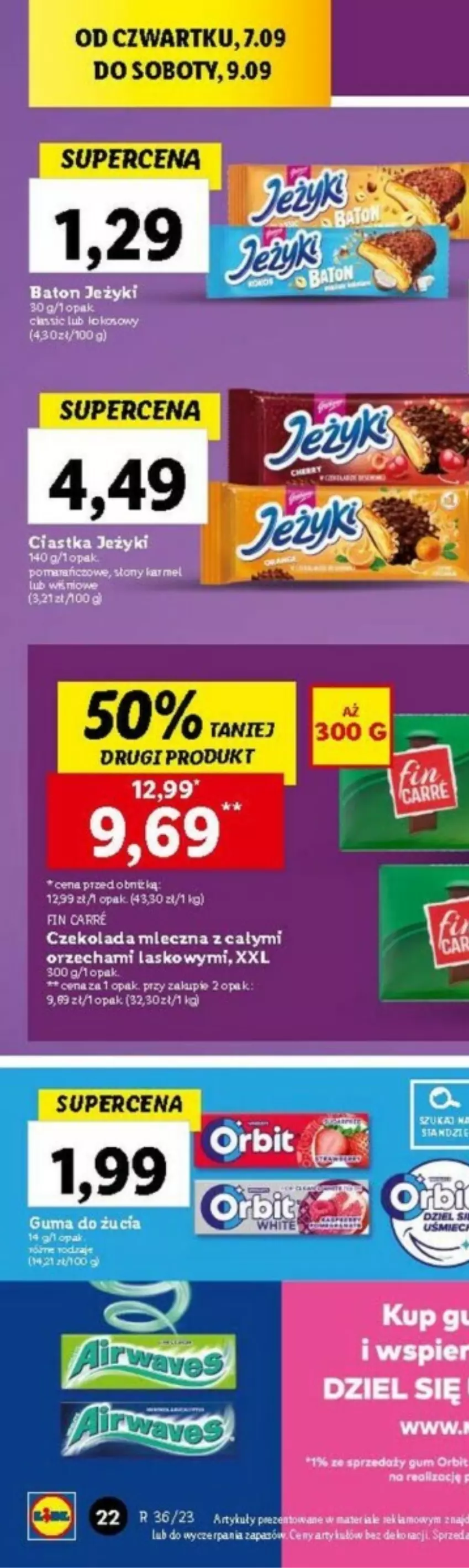 Gazetka promocyjna Lidl - ważna 07.09 do 09.09.2023 - strona 61 - produkty: Baton, Brit, Czekolada, Czekolada mleczna, Jeżyki