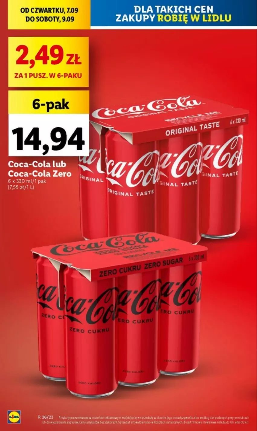 Gazetka promocyjna Lidl - ważna 07.09 do 09.09.2023 - strona 8 - produkty: Coca-Cola