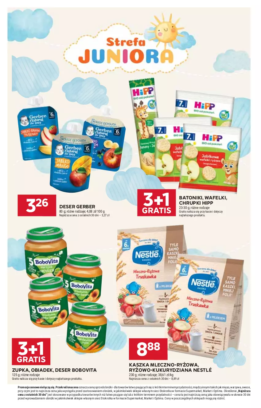Gazetka promocyjna Stokrotka - Market - ważna 16.04 do 22.04.2026 - strona 36 - produkty: Baton, BoboVita, Chrupki, Deser, Gerber, Gra, HiPP, Mięso, Nestlé, Optima, Owoce, Ryż, Ser, Tonik, Warzywa