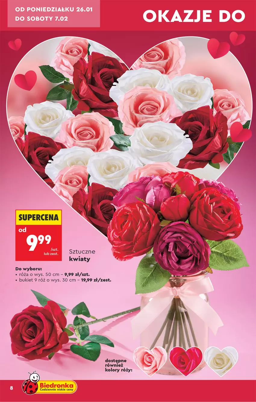 Gazetka promocyjna Biedronka - Okazje Tygodnia - ważna 24.01 do 07.02.2026 - strona 10 - produkty: Bukiet, Róża, Ser