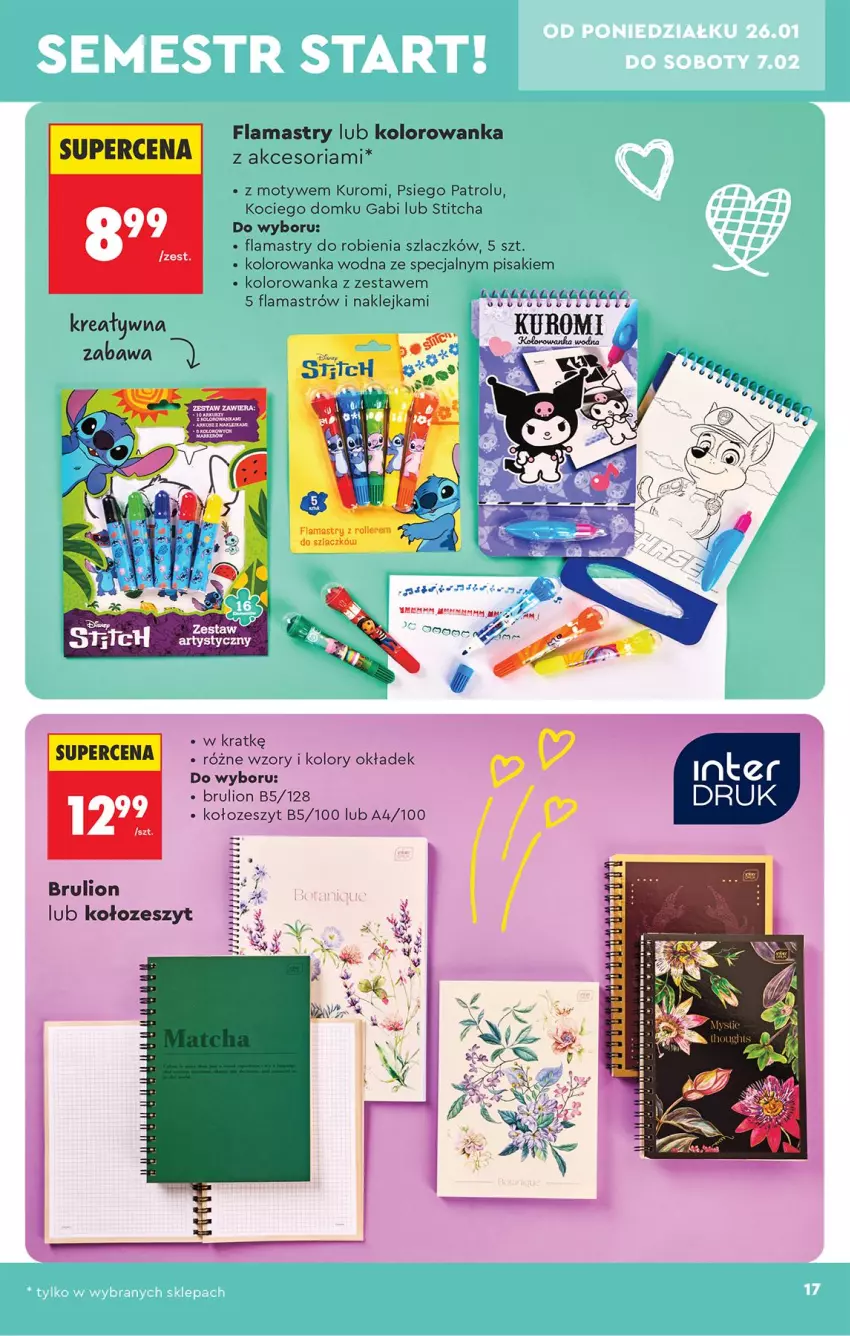 Gazetka promocyjna Biedronka - Okazje Tygodnia - ważna 24.01 do 07.02.2026 - strona 19 - produkty: Flamastry, Klej, Koc, Kolorowanka, Lion, Mus