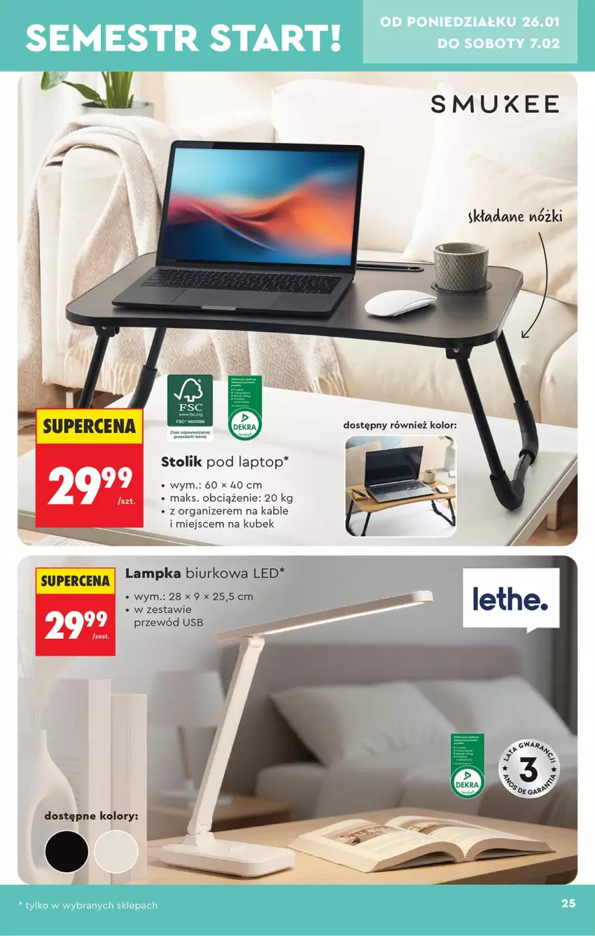 Gazetka promocyjna Biedronka - Okazje Tygodnia - ważna 24.01 do 07.02.2026 - strona 27 - produkty: Biurko, Kubek, Organizer, Przewód, Stolik, Top