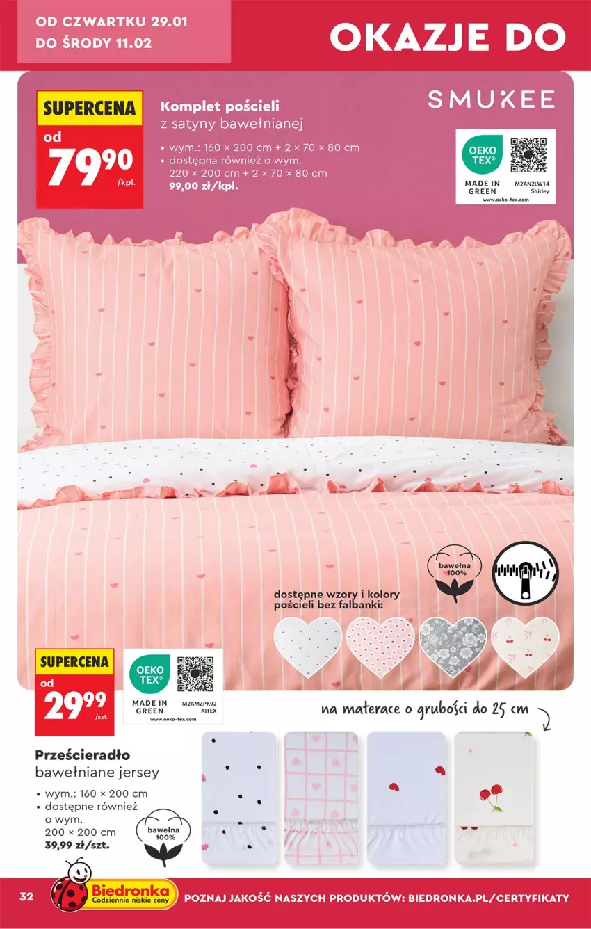 Gazetka promocyjna Biedronka - Okazje Tygodnia - ważna 24.01 do 07.02.2026 - strona 34 - produkty: Fa, Materac, Pościel, Prześcieradło, Tera, Wełna
