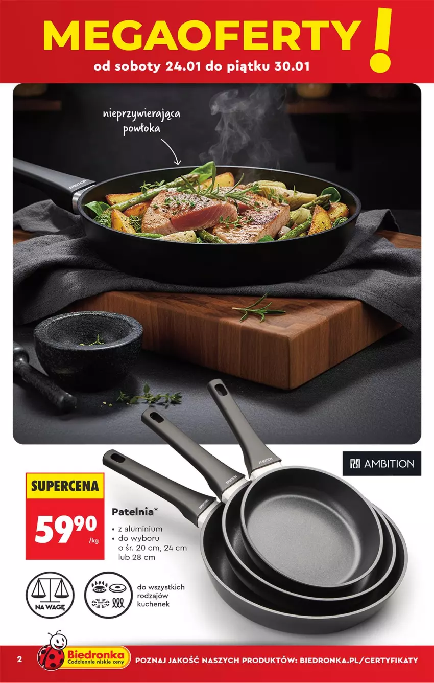 Gazetka promocyjna Biedronka - Okazje Tygodnia - ważna 24.01 do 07.02.2026 - strona 4 - produkty: Ambition, Patelnia