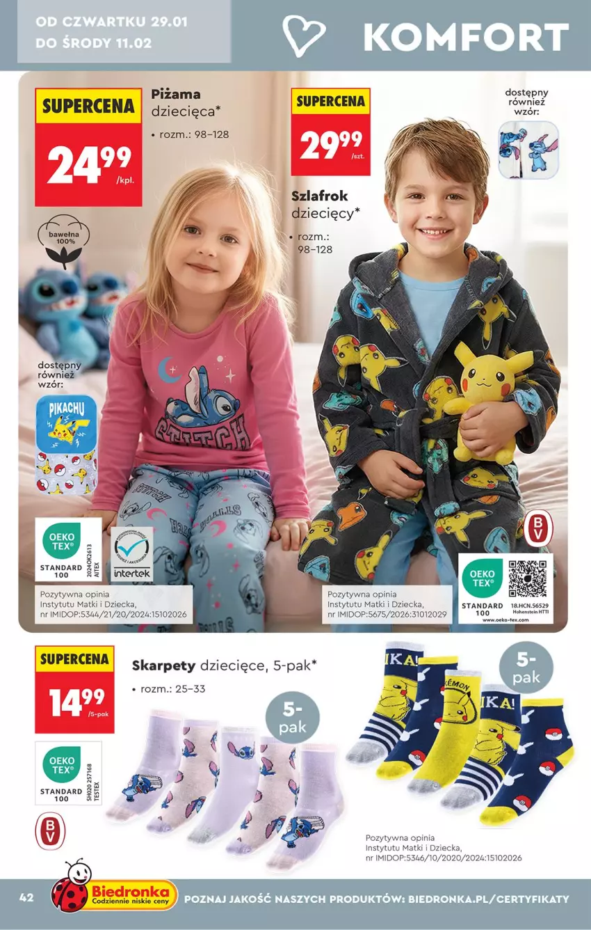 Gazetka promocyjna Biedronka - Okazje Tygodnia - ważna 24.01 do 07.02.2026 - strona 44 - produkty: Dzieci, Fa, K2, Karp, Szlafrok, Wełna