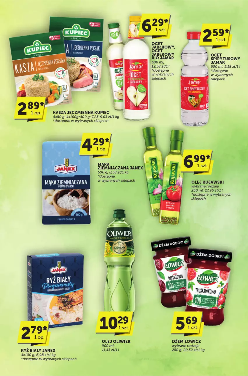 Gazetka promocyjna ABC - ważna 30.04 do 13.05.2025 - strona 13 - produkty: Dżem, Kasza, Kasza jęczmienna, Kujawski, Kupiec, Ocet, Olej, Piec, Ryż, Ryż biały