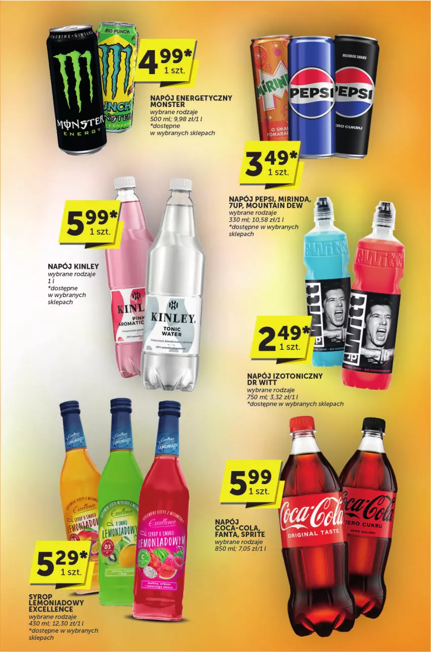Gazetka promocyjna ABC - ważna 30.04 do 13.05.2025 - strona 27 - produkty: Coca-Cola, Fa, Fanta, Mirinda, Napój, Napój energetyczny, Napój izotoniczny, Pepsi, Sprite, Syrop