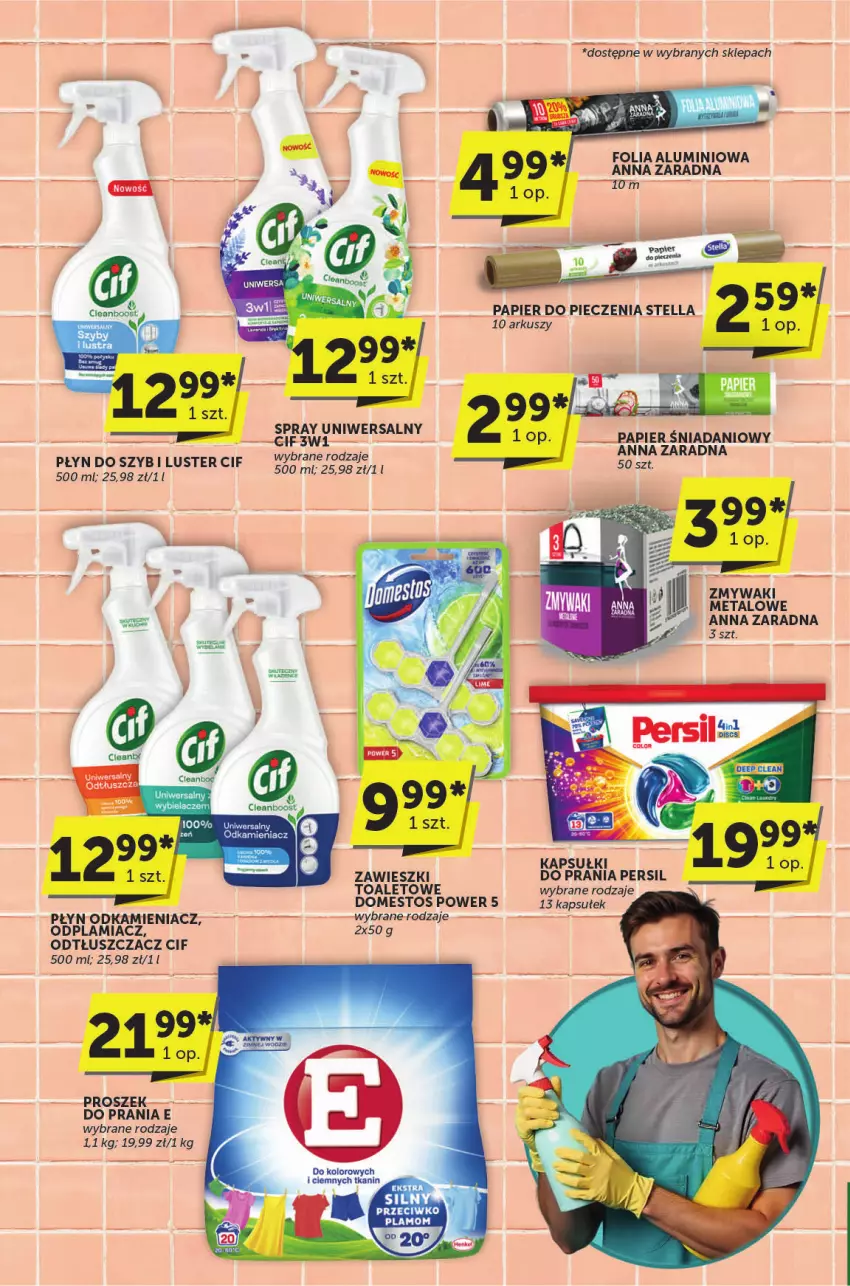 Gazetka promocyjna ABC - ważna 30.04 do 13.05.2025 - strona 32 - produkty: Cif, Danio, Domestos, Folia aluminiowa, Odkamieniacz, Odplamiacz, Odtłuszczacz, Papier, Papier do pieczenia, Persil, Piec, Płyn do szyb, Zawieszki