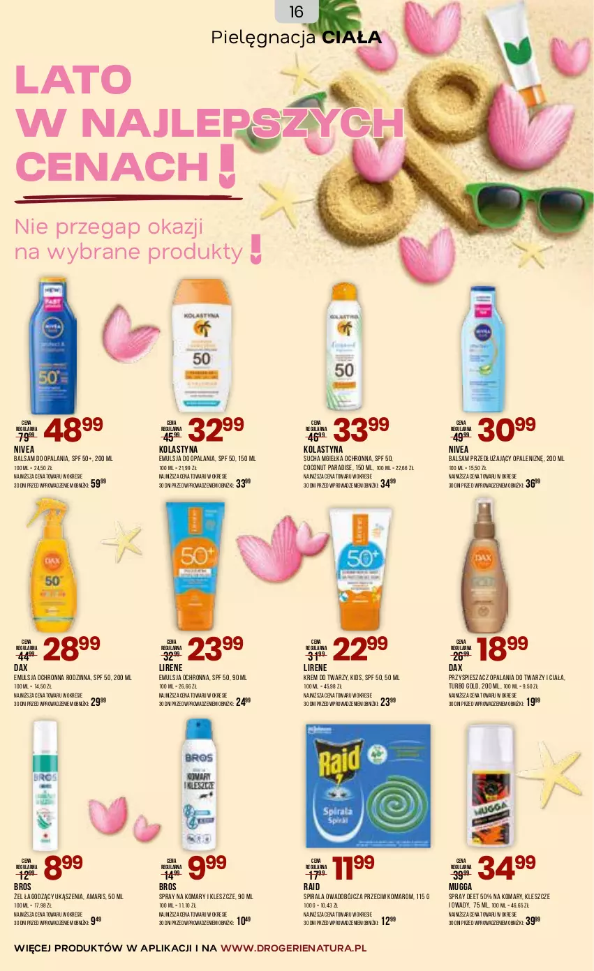 Gazetka promocyjna Drogerie Natura - Gazetka Drogerie Natura - ważna 17.06 do 06.07.2026 - strona 16 - produkty: DAX, Emulsja, Krem do twarzy, Lirene, Nivea
