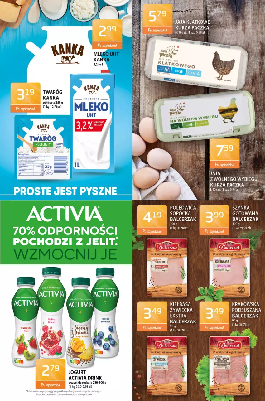 Gazetka promocyjna ABC - Gazetka - ważna 27.01 do 09.02.2022 - strona 3 - produkty: Activia, Jaja, Jogurt, Kiełbasa, Mleko, Polędwica, Półka, Szynka, Twaróg