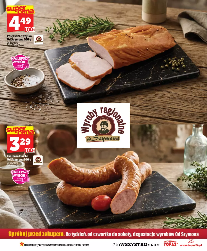Gazetka promocyjna Topaz - Gazetka - ważna 03.09 do 09.09.2026 - strona 25 - produkty: Polędwica, Sok, Top