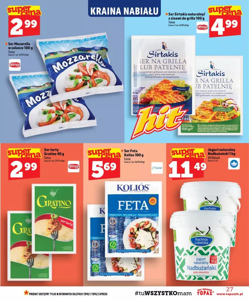 Gazetka promocyjna Topaz - Gazetka - ważna 03.09 do 09.09.2026 - strona 27 - produkty: Feta, Grill, Kuchnia, Ser, Solan, Top