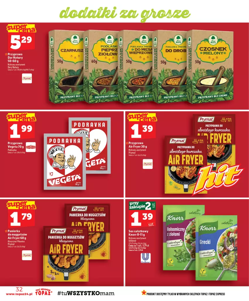 Gazetka promocyjna Topaz - Gazetka - ważna 03.09 do 09.09.2026 - strona 32 - produkty: Pieprz, Prymat, Sałat, Sos, Top, Vegeta