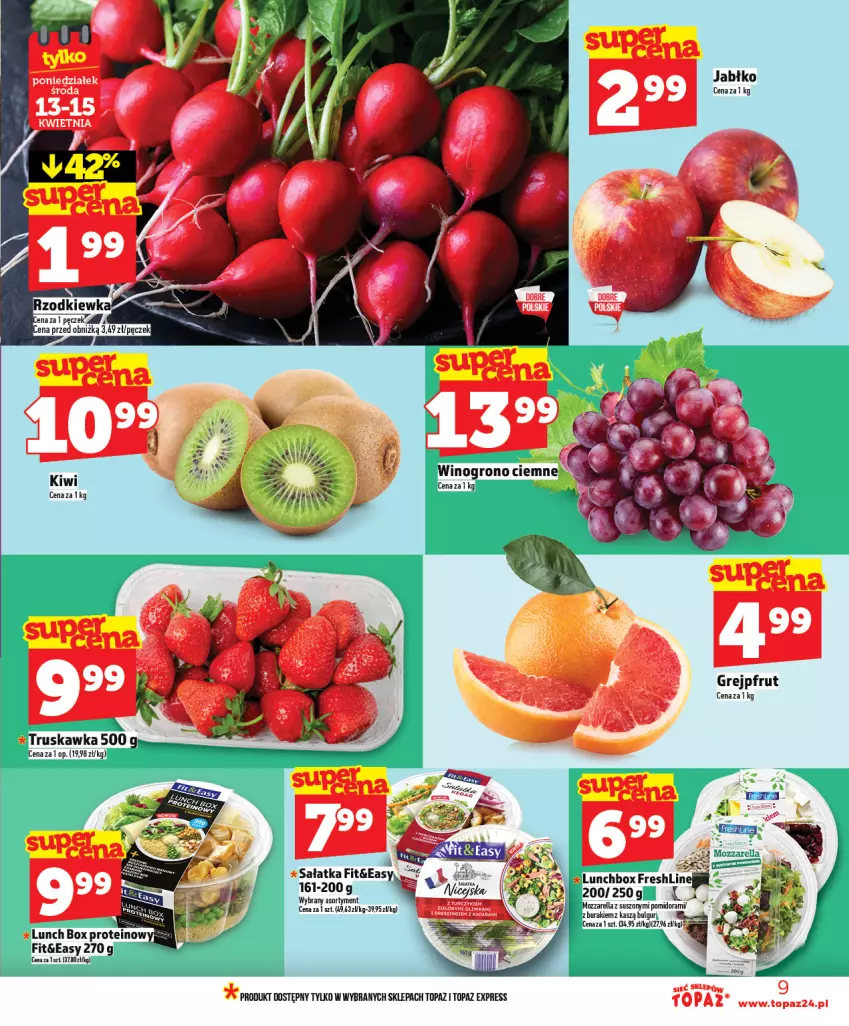 Gazetka promocyjna Topaz - Gazetka - ważna 09.04 do 15.04.2026 - strona 9 - produkty: BIC, Grejpfrut, Kiwi, Top