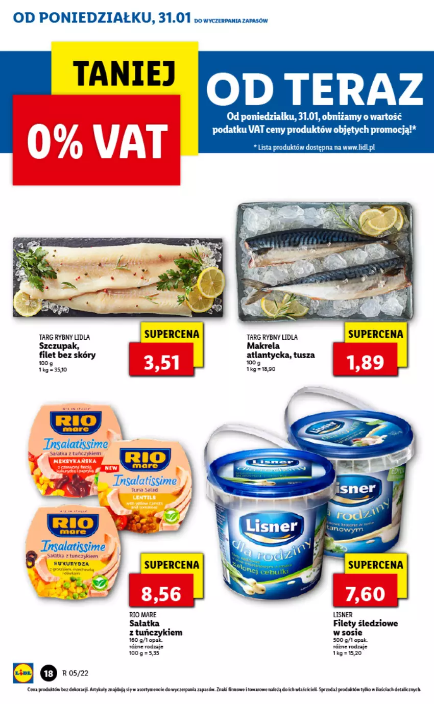 Gazetka promocyjna Lidl - GAZETKA - ważna 31.01 do 02.02.2022 - strona 18 - produkty: Gala, Lisner, Por, Rio Mare, Sałat, Sałatka, Sos, Tuńczyk, Tusz, Zupa