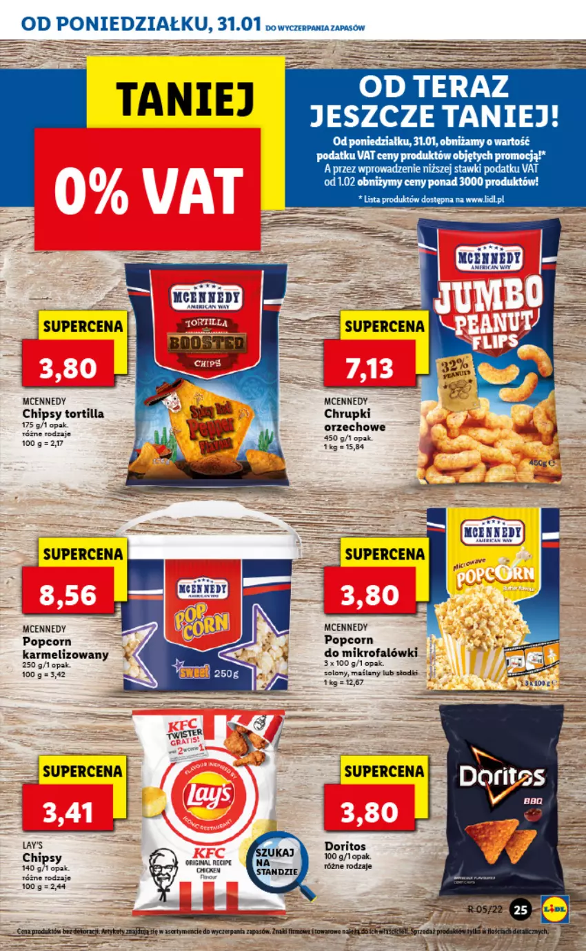 Gazetka promocyjna Lidl - GAZETKA - ważna 31.01 do 02.02.2022 - strona 25 - produkty: Chipsy, Chrupki, Fa, Popcorn, Por, Tortilla