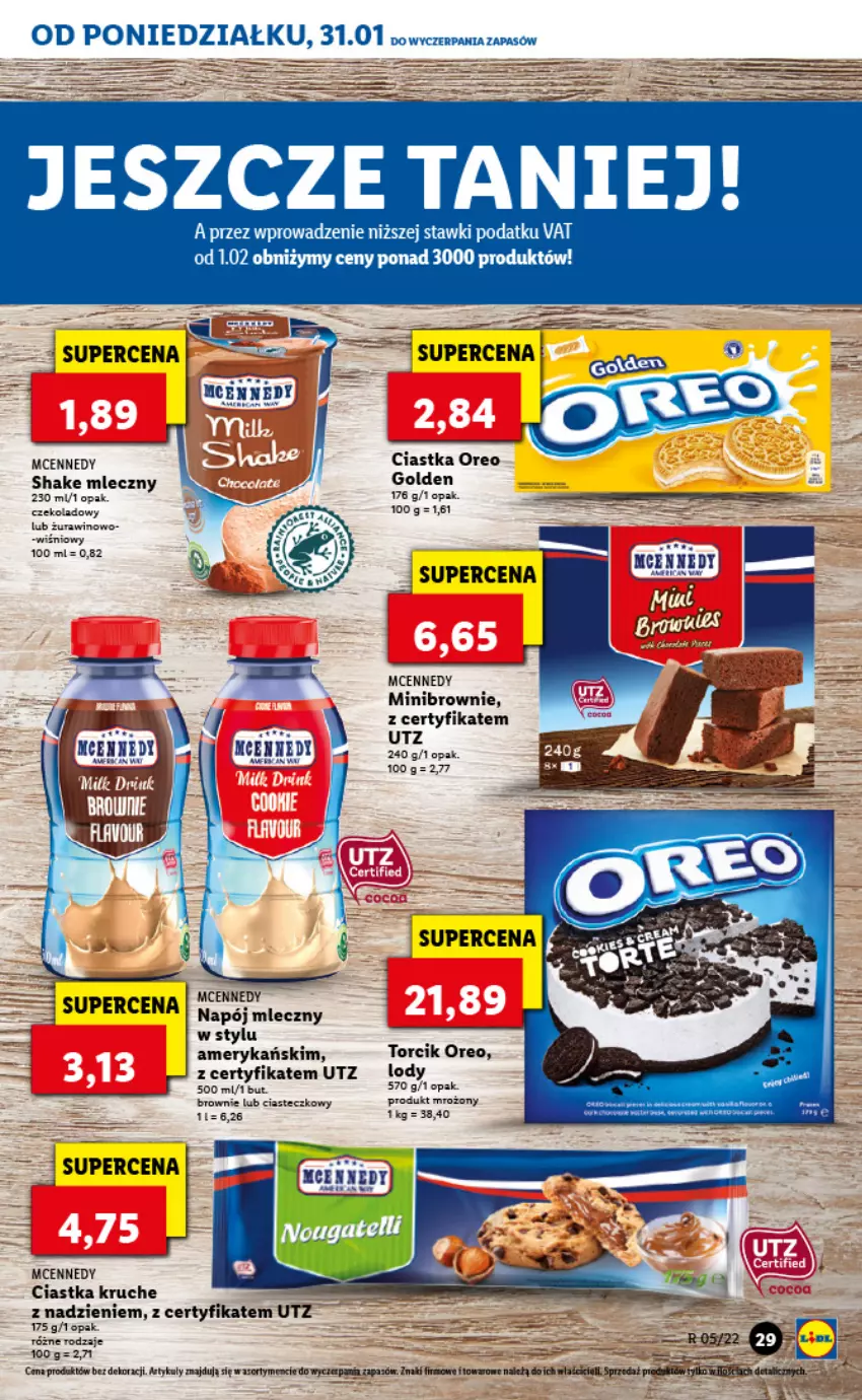 Gazetka promocyjna Lidl - GAZETKA - ważna 31.01 do 02.02.2022 - strona 29 - produkty: Brownie, Ciastka, Lody, Mop, Napój, Napój mleczny, Oreo, Wino