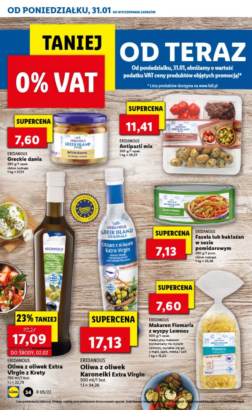 Gazetka promocyjna Lidl - GAZETKA - ważna 31.01 do 02.02.2022 - strona 34 - produkty: Fa, Fasola, Gin, Isla, Kret, Makaron, Oliwa z oliwek, Sos