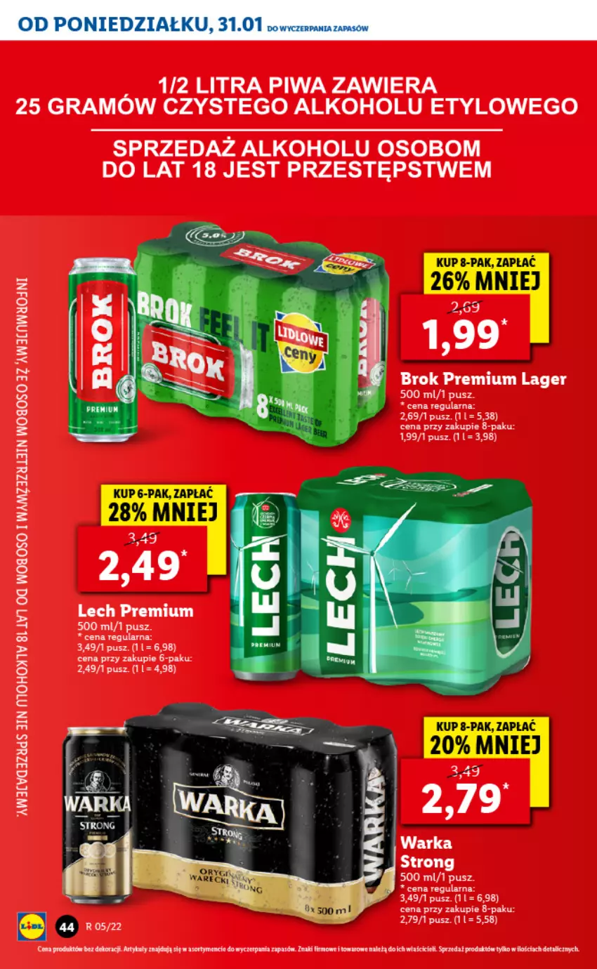 Gazetka promocyjna Lidl - GAZETKA - ważna 31.01 do 02.02.2022 - strona 44 - produkty: Gra, Piwa, Warka