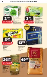 Gazetka promocyjna Netto - Artykuły spożywcze - Gazetka - ważna od 16.09 do 16.09.2023 - strona 16 - produkty: Kawa rozpuszczalna, Kawa ziarnista, Kawa, Herbata czarna, Teekanne, Jacobs, Herbata