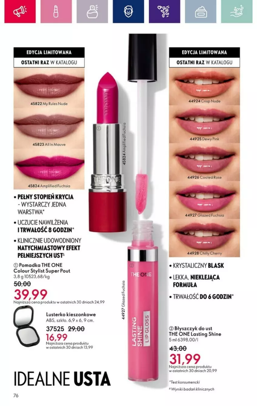 Gazetka promocyjna Oriflame - ważna 05.03 do 25.03.2024 - strona 143 - produkty: Błyszczyk do ust, Klej, Nioh, The ONE, Top