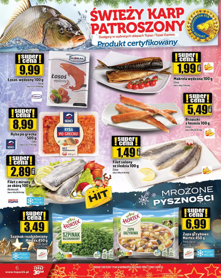 Gazetka promocyjna Topaz - Gazetka - ważna 21.12 do 27.12.2023 - strona 6 - produkty: Sos, Szpinak, Zupa