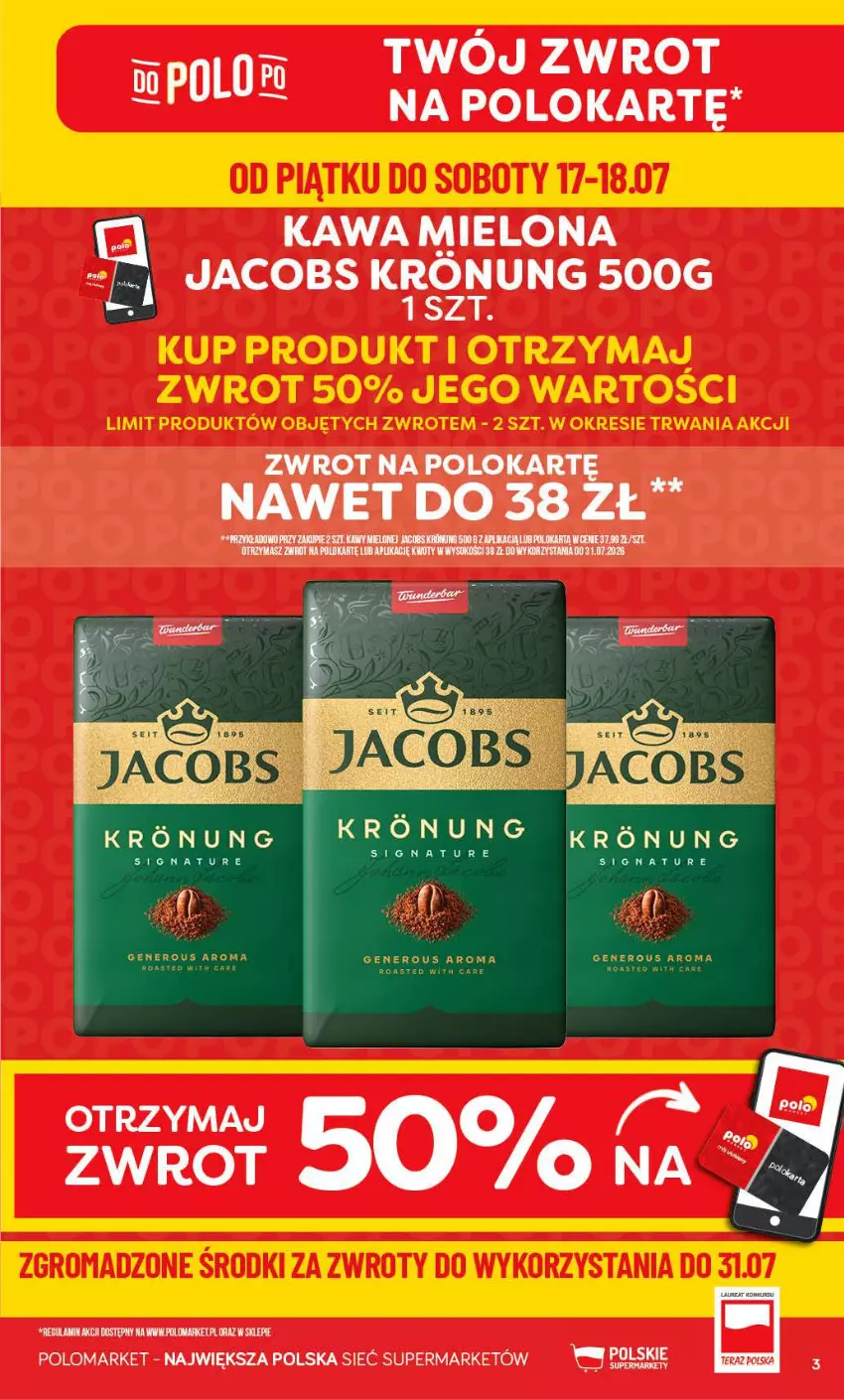 Gazetka promocyjna PoloMarket - Gazetka POLOmarket - ważna 15.07 do 21.07.2026 - strona 3 - produkty: Jacobs, Kawa, Kawa mielona, Ser, Sok