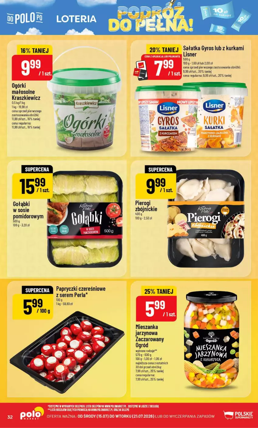 Gazetka promocyjna PoloMarket - Gazetka POLOmarket - ważna 15.07 do 21.07.2026 - strona 32 - produkty: Gyros, Lisner, Ogród, Pierogi, Sałat, Sałatka, Ser, Sos
