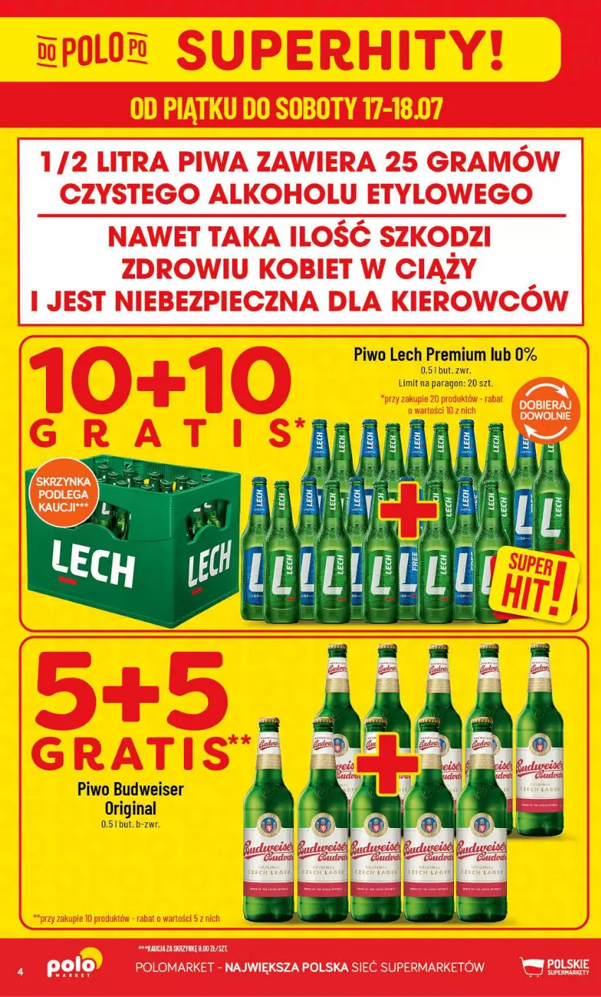 Gazetka promocyjna PoloMarket - Gazetka POLOmarket - ważna 15.07 do 21.07.2026 - strona 4 - produkty: Duda, Gin, Gra, Lech Premium, Piec, Piwa, Piwo, Ser