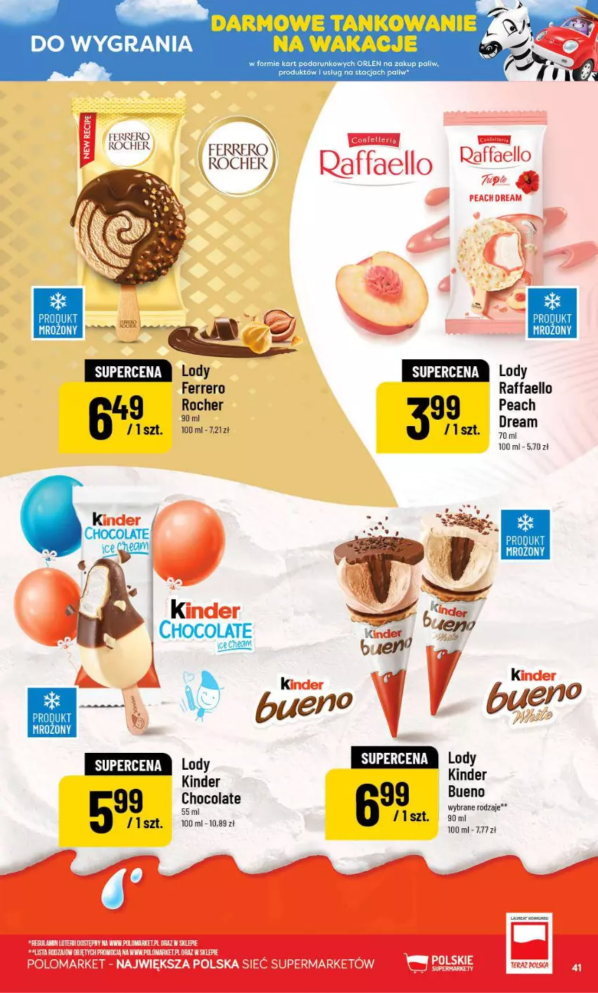 Gazetka promocyjna PoloMarket - Gazetka POLOmarket - ważna 15.07 do 21.07.2026 - strona 41 - produkty: Fa, Ferrero, Gra, Kinder, Laur, Lody, Raffaello