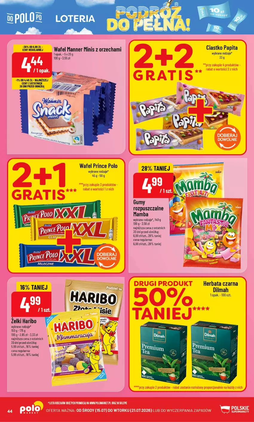 Gazetka promocyjna PoloMarket - Gazetka POLOmarket - ważna 15.07 do 21.07.2026 - strona 44 - produkty: Dilmah, Fa, Haribo, Herbata, Herbata czarna, Mamba, Prince Polo