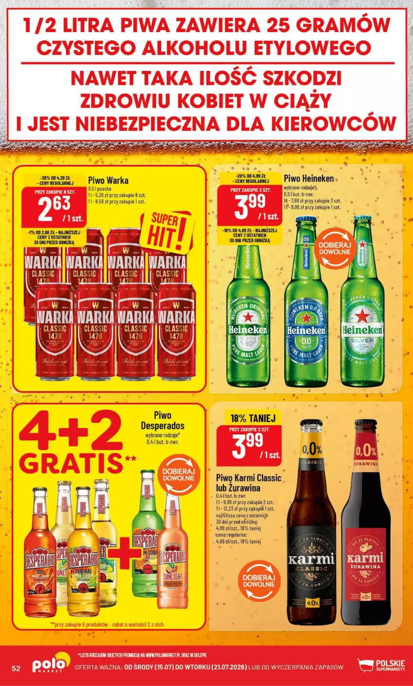 Gazetka promocyjna PoloMarket - Gazetka POLOmarket - ważna 15.07 do 21.07.2026 - strona 52 - produkty: Desperados, Gra, Piec, Piwa, Piwo, Warka