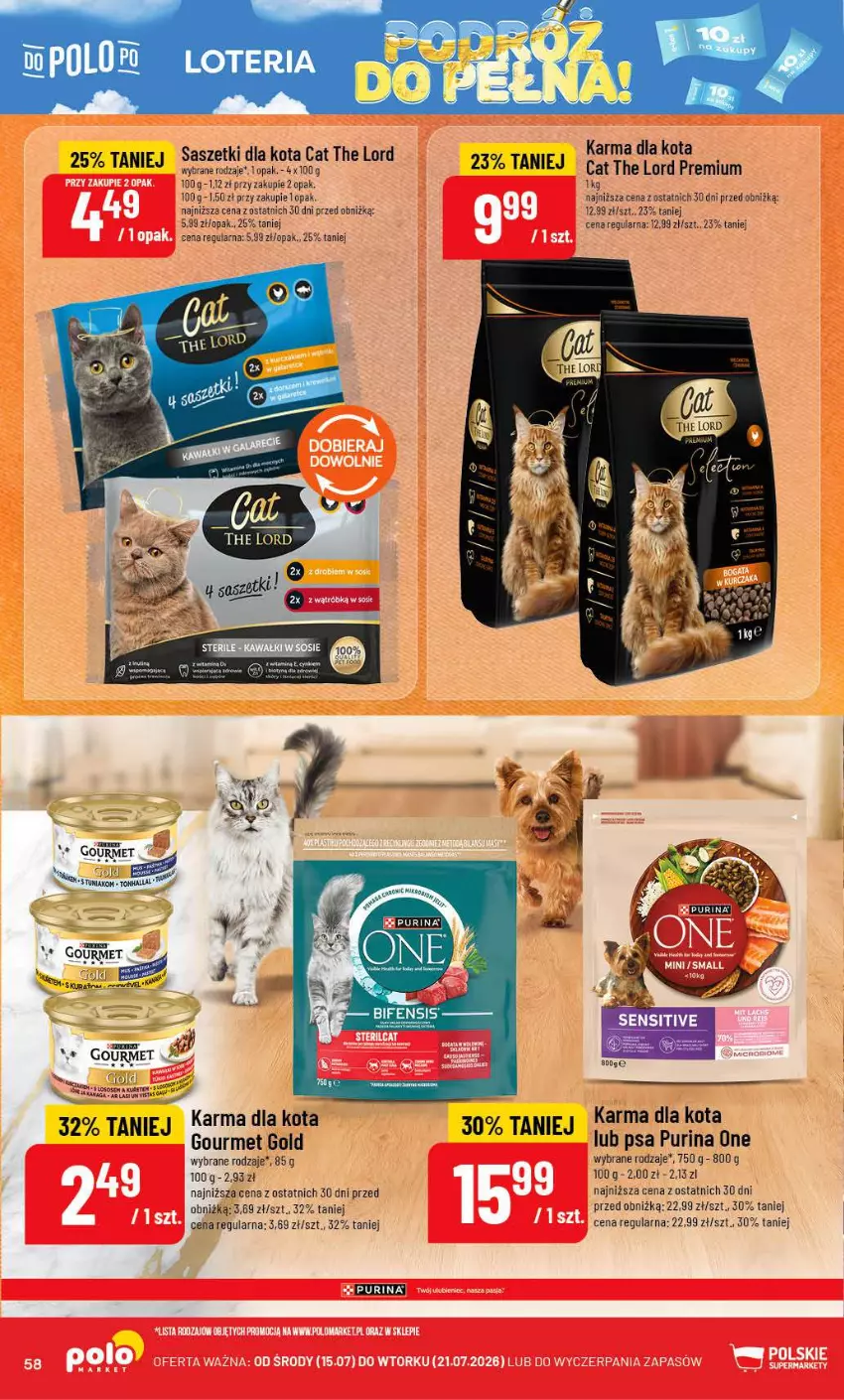 Gazetka promocyjna PoloMarket - Gazetka POLOmarket - ważna 15.07 do 21.07.2026 - strona 58 - produkty: Gourmet Gold, Pur, Purina