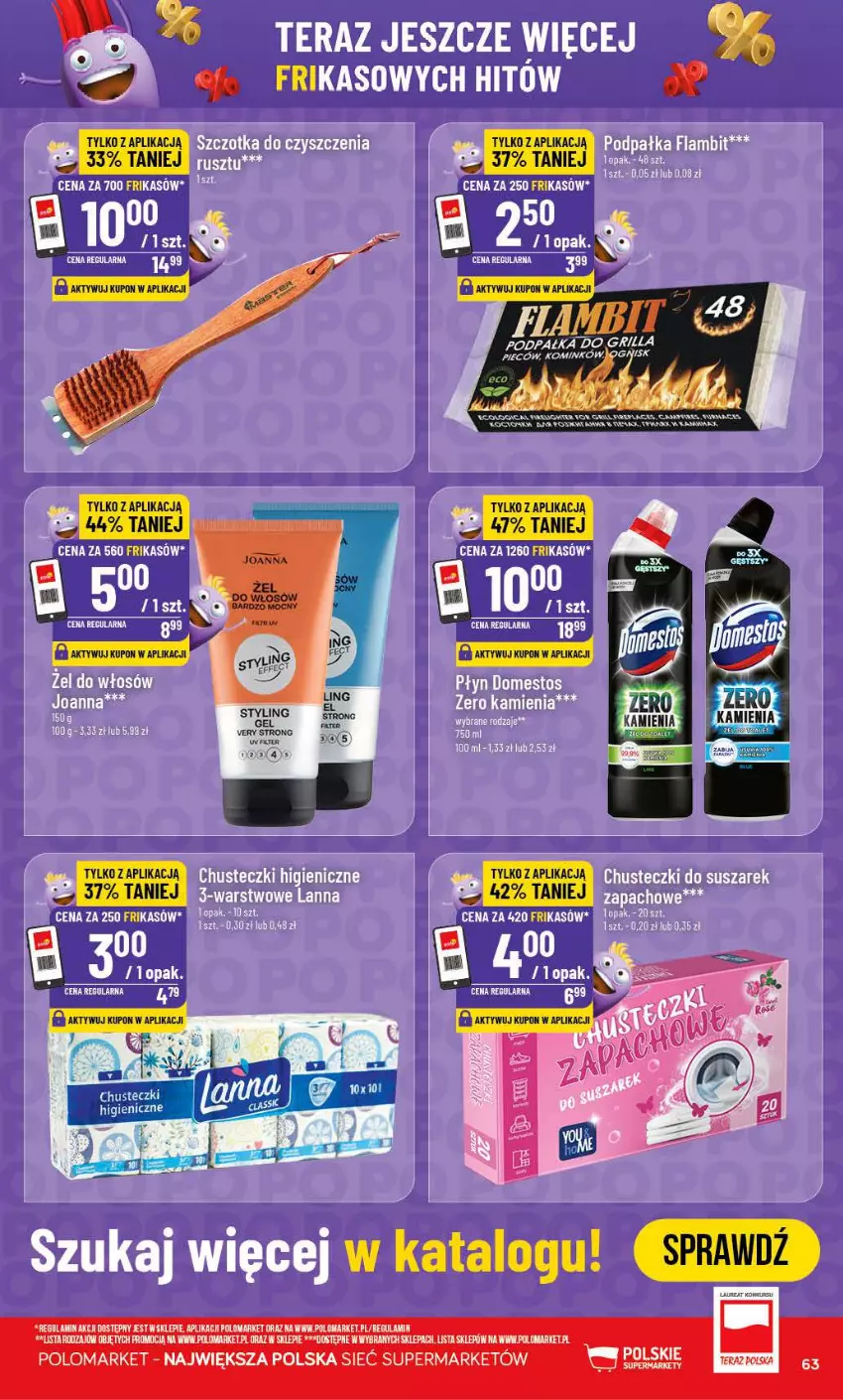 Gazetka promocyjna PoloMarket - Gazetka POLOmarket - ważna 15.07 do 21.07.2026 - strona 63 - produkty: Chusteczki, Domestos, Joanna, Szczotka, Tera