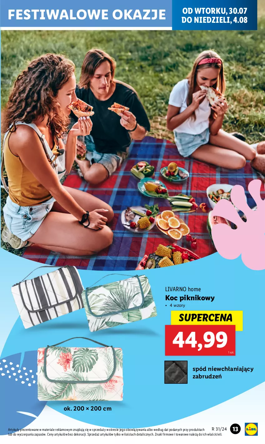 Gazetka promocyjna Lidl - GAZETKA - ważna 30.07 do 04.08.2024 - strona 13 - produkty: Ivar, Koc