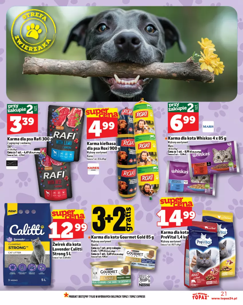 Gazetka promocyjna Topaz - Gazetka - ważna 08.05 do 14.05.2025 - strona 21 - produkty: Gourmet Gold, Top, Whiskas