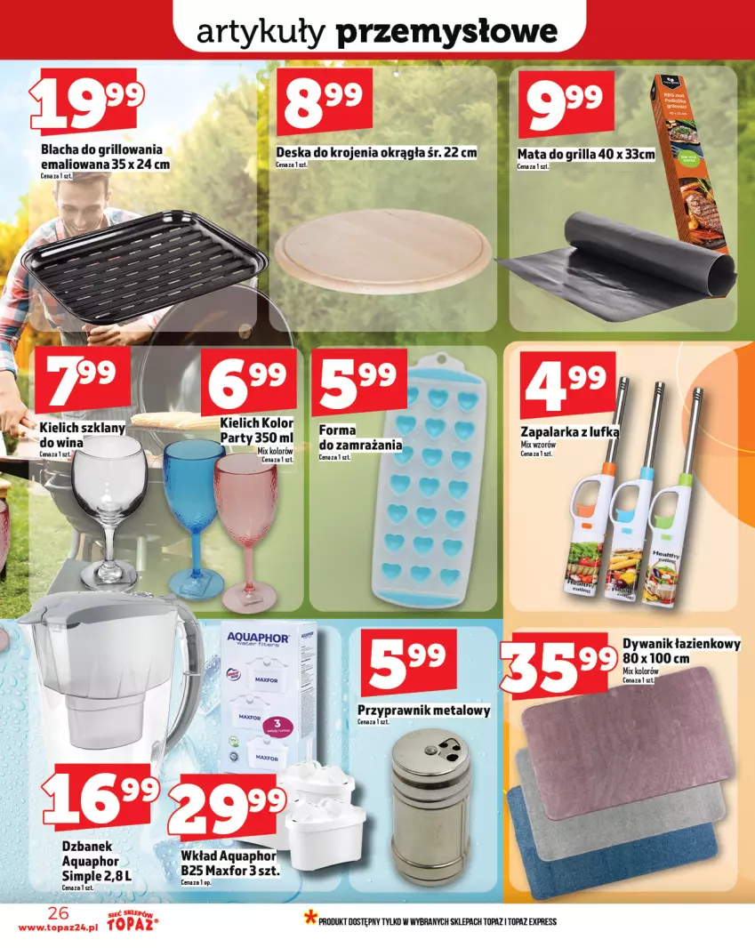 Gazetka promocyjna Topaz - Gazetka - ważna 08.05 do 14.05.2025 - strona 26 - produkty: Aquaphor, Deska do krojenia, Dywan, Dywanik, Dywanik łazienkowy, Dzbanek, Grill, Top, Zapalarka