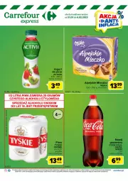 Gazetka promocyjna Carrefour - Gazetka Express - Gazetka - ważna od 06.02 do 06.02.2023 - strona 2 - produkty: Piwa, Piwo, Gra, Jogurt, Coca-Cola, Tyskie, Activia, Mleczko, Fanta, Sprite, Napój, Milka, Fa