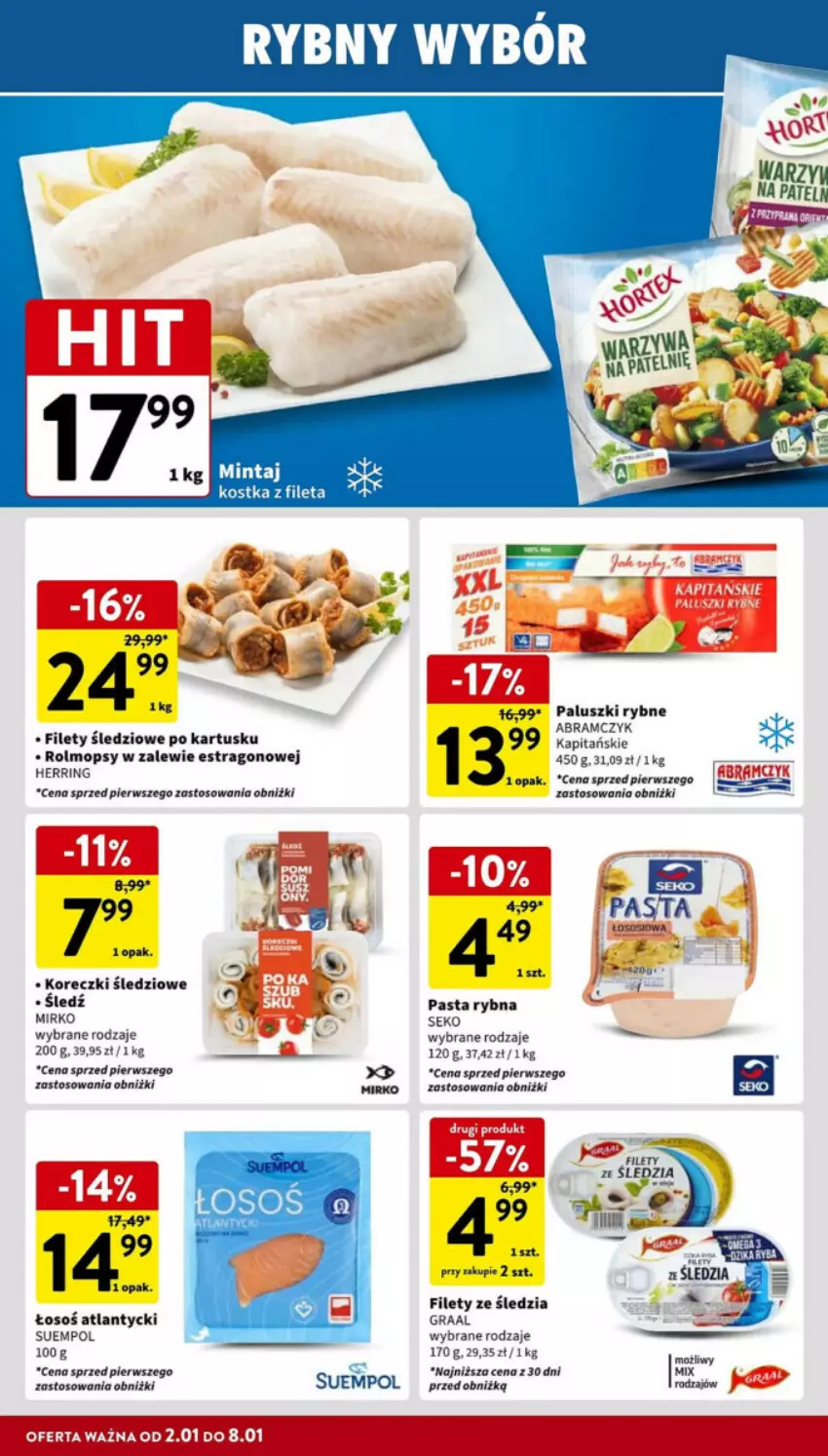 Gazetka promocyjna Intermarche - ważna 02.01 do 08.01.2025 - strona 13 - produkty: Gra, Graal, Koreczki śledziowe, Mop, Paluszki rybne, Ryba, SEKO