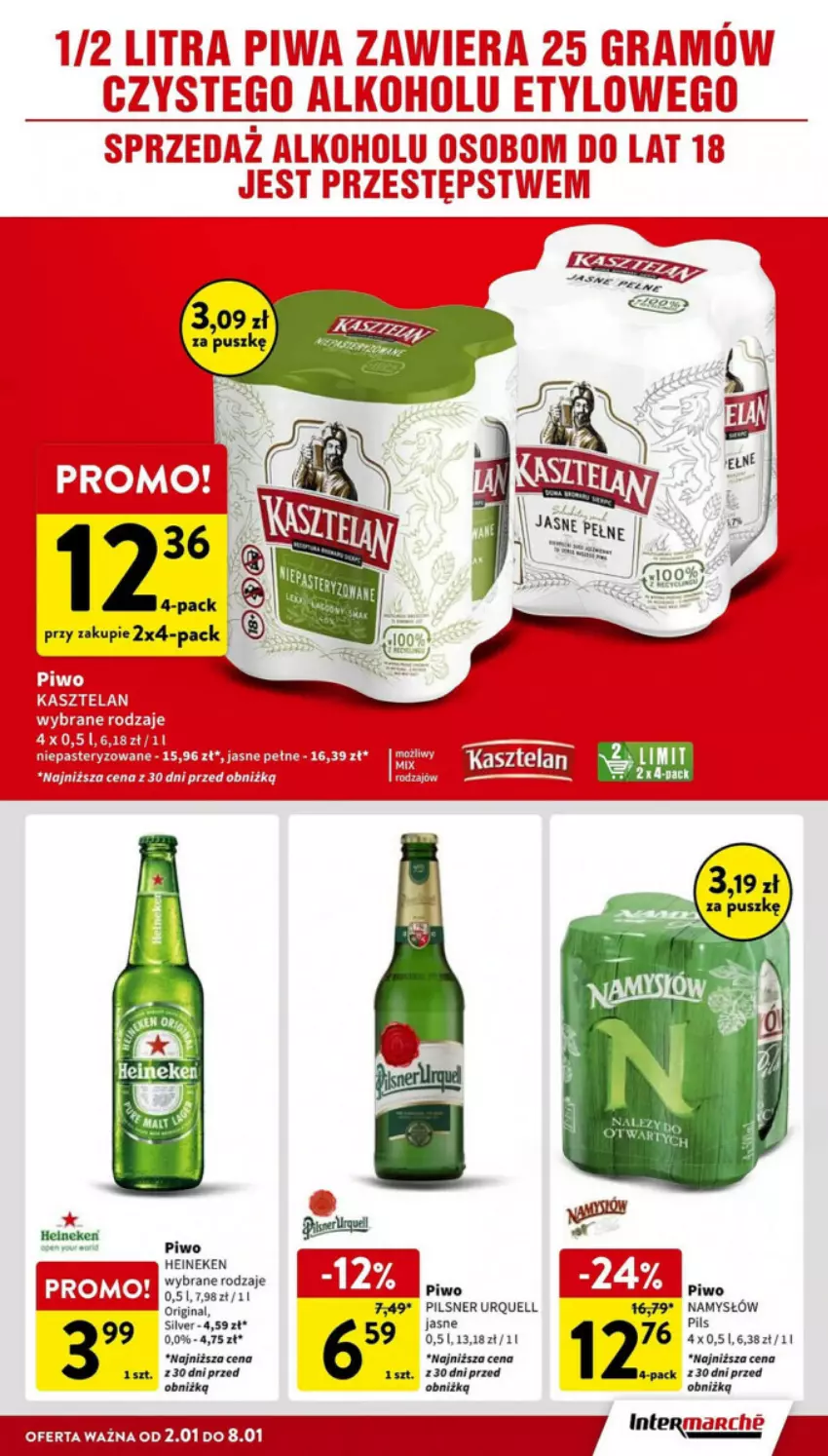 Gazetka promocyjna Intermarche - ważna 02.01 do 08.01.2025 - strona 25 - produkty: Fa, Gin, Heineken, Namysłów, Pilsner Urquell, Piwo