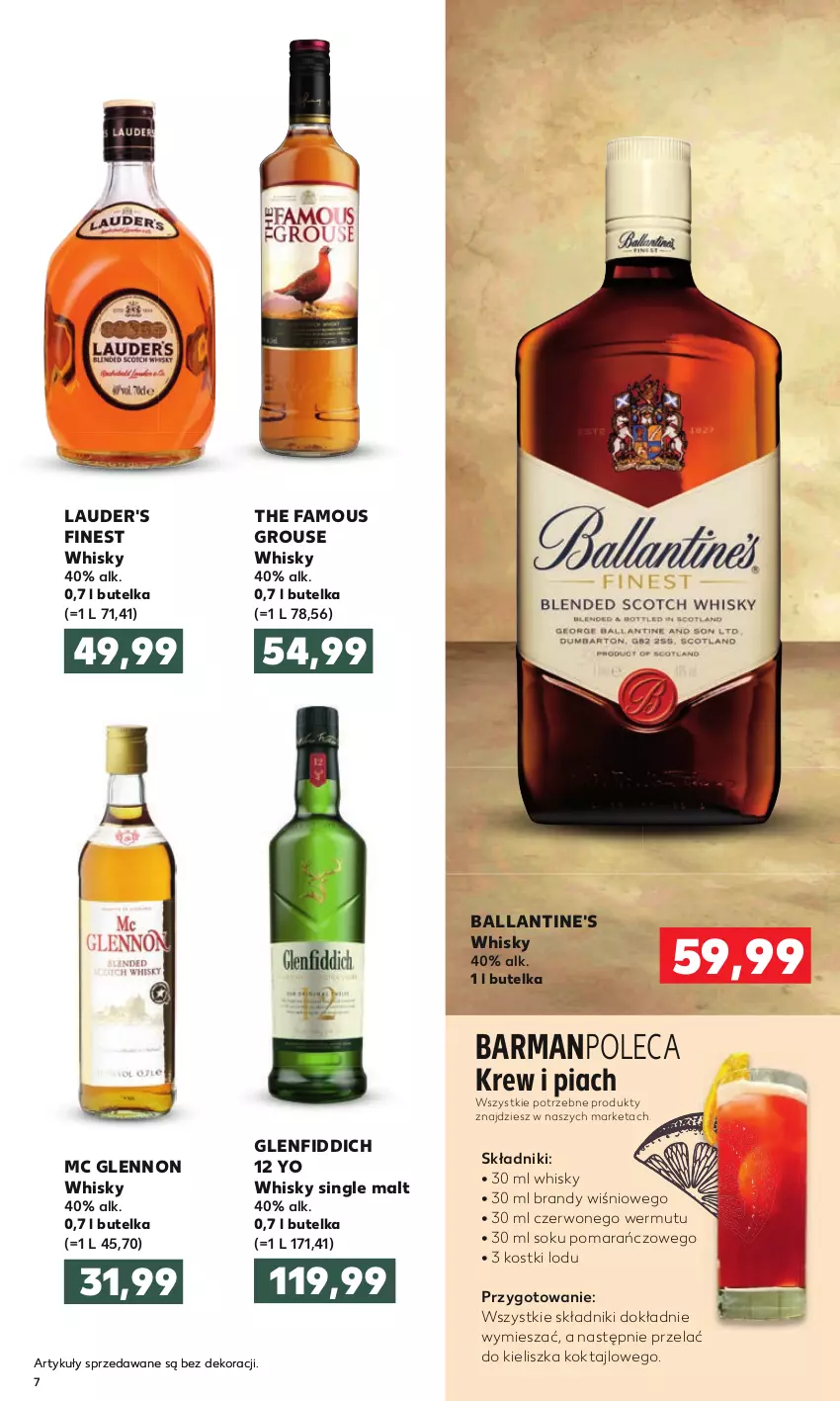 Gazetka promocyjna Kaufland - Barek - ważna 31.03 do 14.04.2021 - strona 7 - produkty: Ballantine's, Brandy, Fa, Lauder's, Sok, The Famous Grouse, Whisky