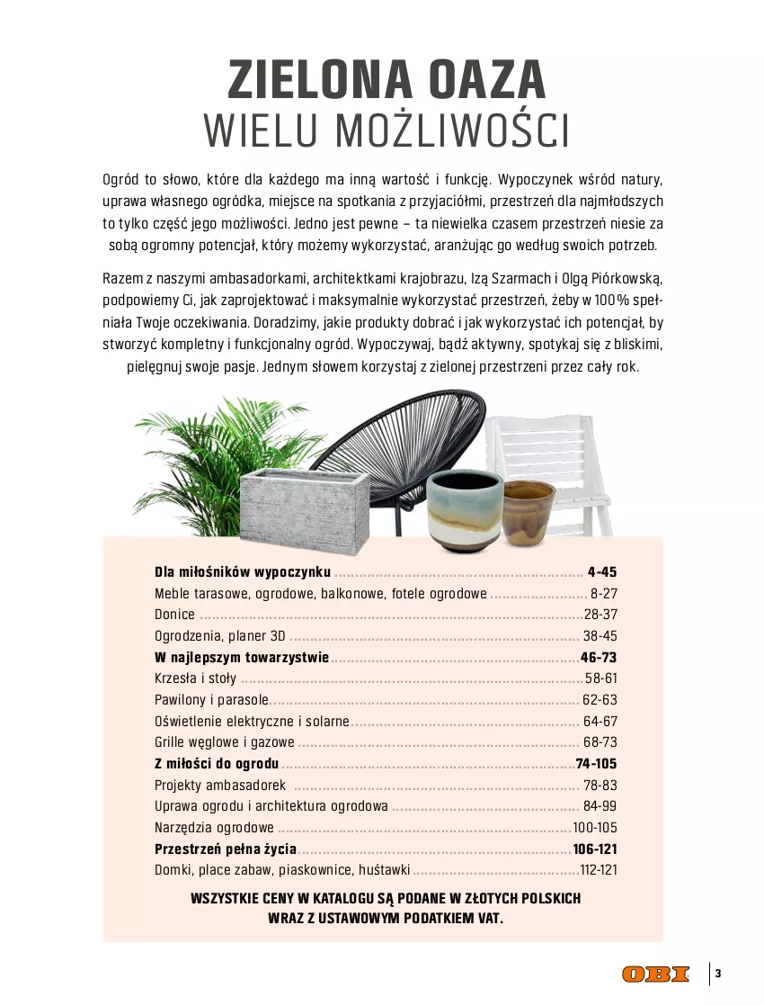 Gazetka promocyjna Obi - Gazetka OBI - ważna 30.03.2022 do 30.04.2023 - strona 3 - produkty: Fotel, Gra, Grill, LG, Meble, Obraz, Ogród, Orka, Parasol