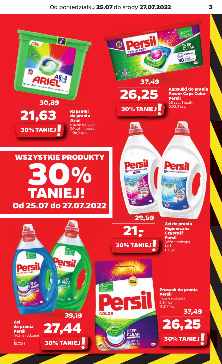 Gazetka promocyjna Netto - Artykuły spożywcze - ważna 25.07 do 30.07.2022 - strona 3 - produkty: Ariel, Kapsułki do prania, Persil, Proszek do prania