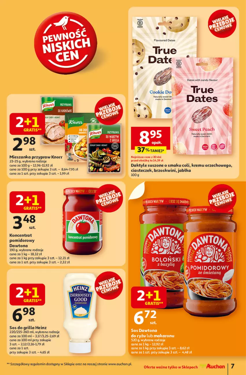 Gazetka promocyjna Auchan - TAK SMAKUJE LATO Moje - ważna 12.06 do 18.06.2025 - strona 9 - produkty: Daktyle, Dawtona, Gra, Grill, Heinz, Jabłka, Knorr, Koncentrat pomidorowy, Sos