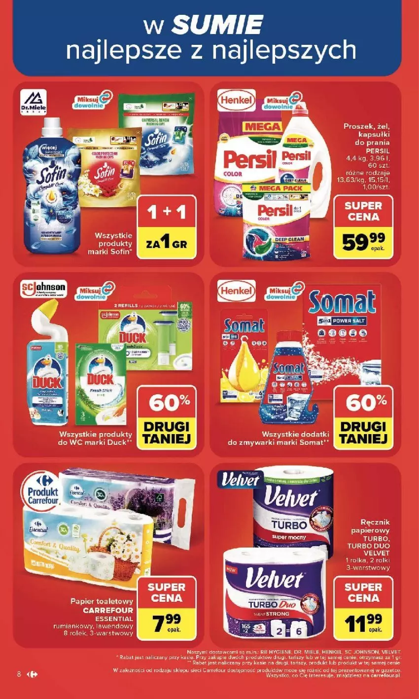 Gazetka promocyjna Carrefour - Gazetka Carrefour, Market w SUMIE najlepszy, od poniedziałku - ważna 13.07 do 18.07.2026 - strona 10 - produkty: Fa, Papier, Rolki, Rum, Somat, Zmywarki