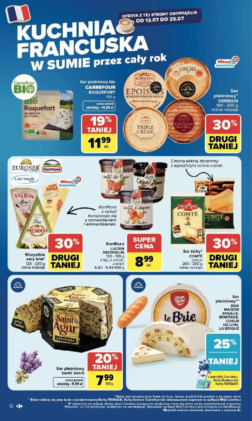 Gazetka promocyjna Carrefour - Gazetka Carrefour, Market w SUMIE najlepszy, od poniedziałku - ważna 13.07 do 18.07.2026 - strona 14 - produkty: Brie, Fa, Figi, Konfitura, Lion, Por, Ryba, Ser, Ser pleśniowy