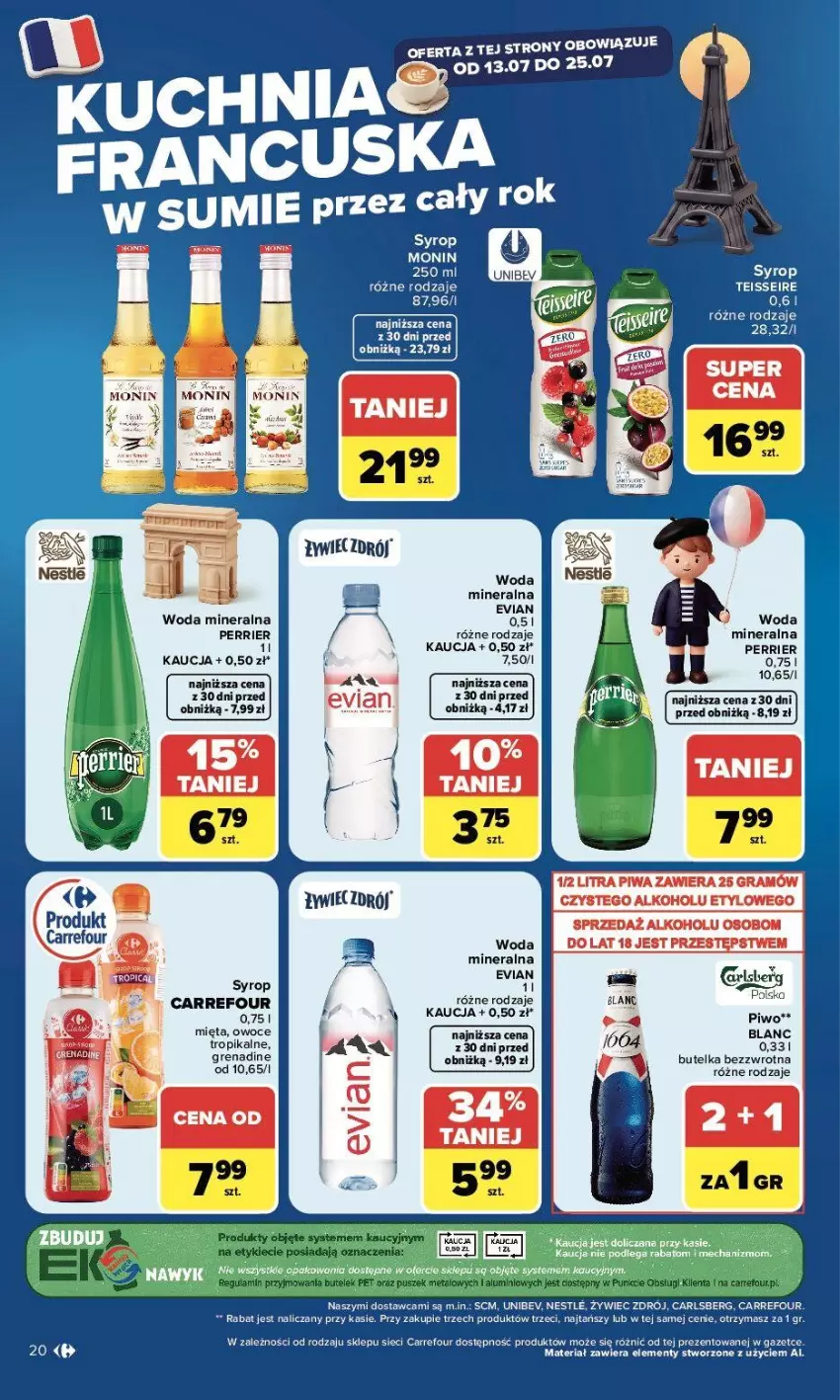 Gazetka promocyjna Carrefour - Gazetka Carrefour, Market w SUMIE najlepszy, od poniedziałku - ważna 13.07 do 18.07.2026 - strona 22 - produkty: Carlsberg, Fa, Gra, Mięta, Owoce, Piwa, Piwo, Syrop, Woda, Woda mineralna