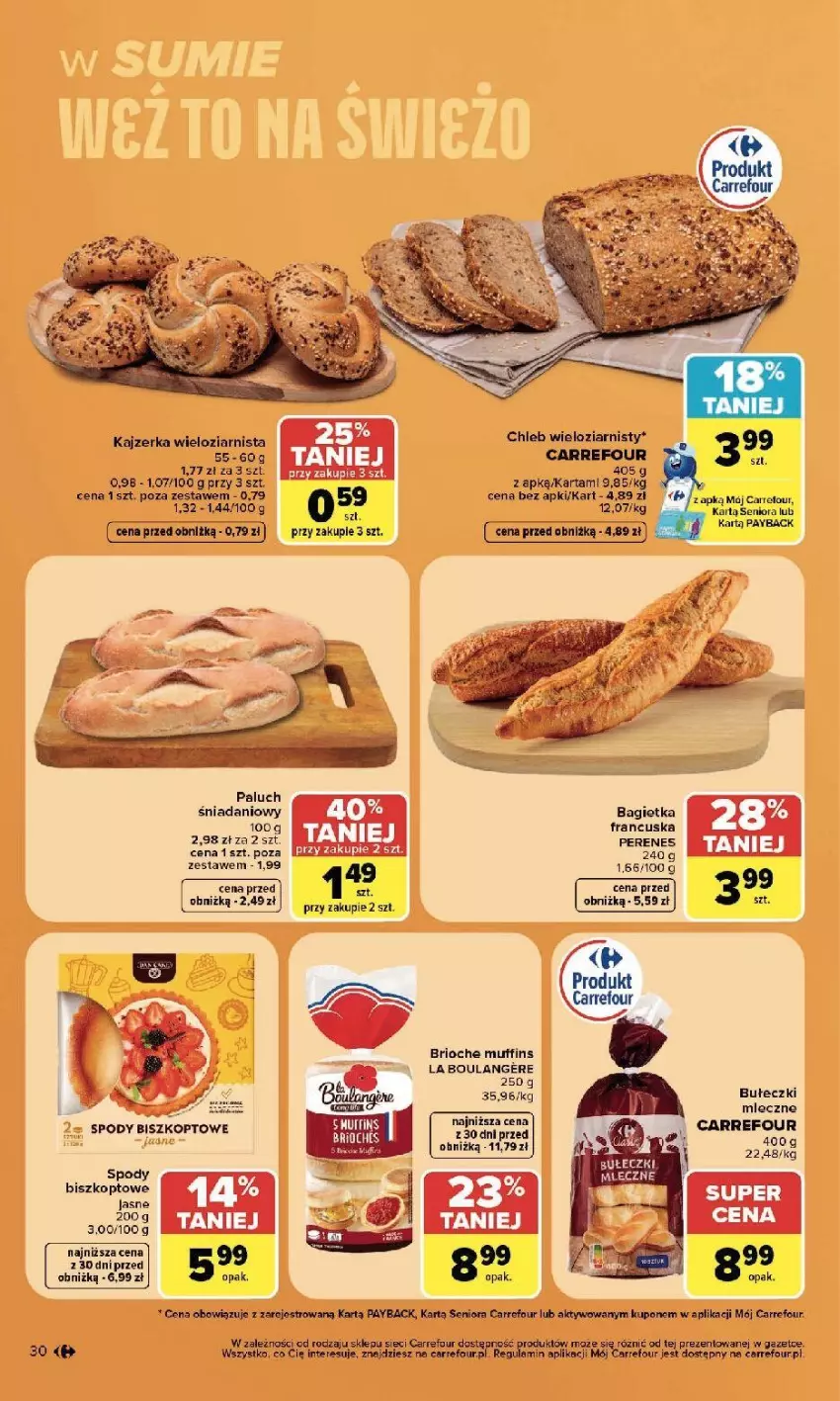 Gazetka promocyjna Carrefour - Gazetka Carrefour, Market w SUMIE najlepszy, od poniedziałku - ważna 13.07 do 18.07.2026 - strona 32 - produkty: Bagietka, Chleb, Chleb wieloziarnisty, Danio, Kajzerka